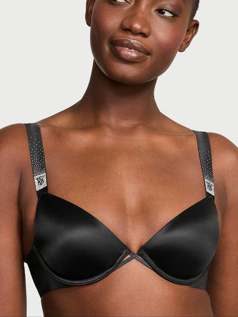 VS Scattered Shine Strap Lightly Lined Low-Cut Demi Bra Sz 34B NWT